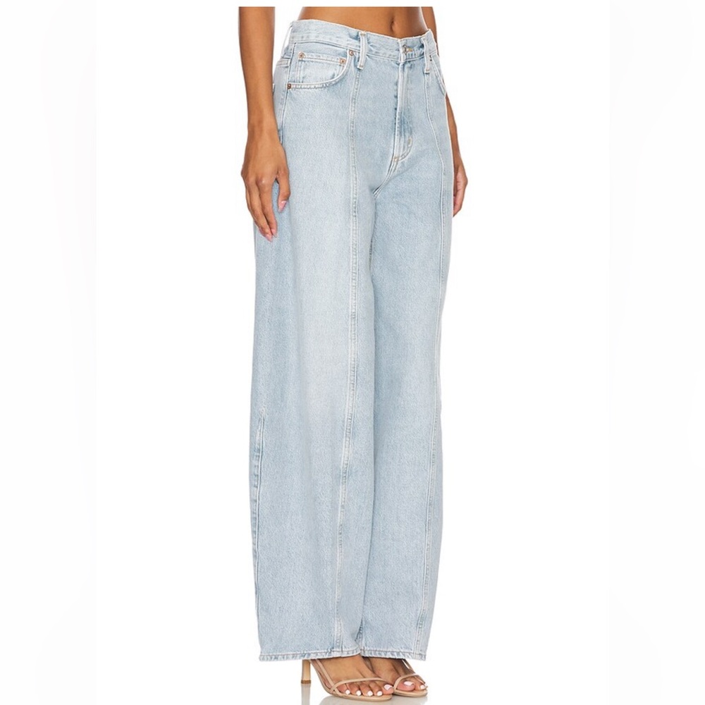 Agolde Light Wash Wide Leg Jeans - Picture 3 of 14